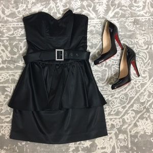 Bebe satin peplum dress